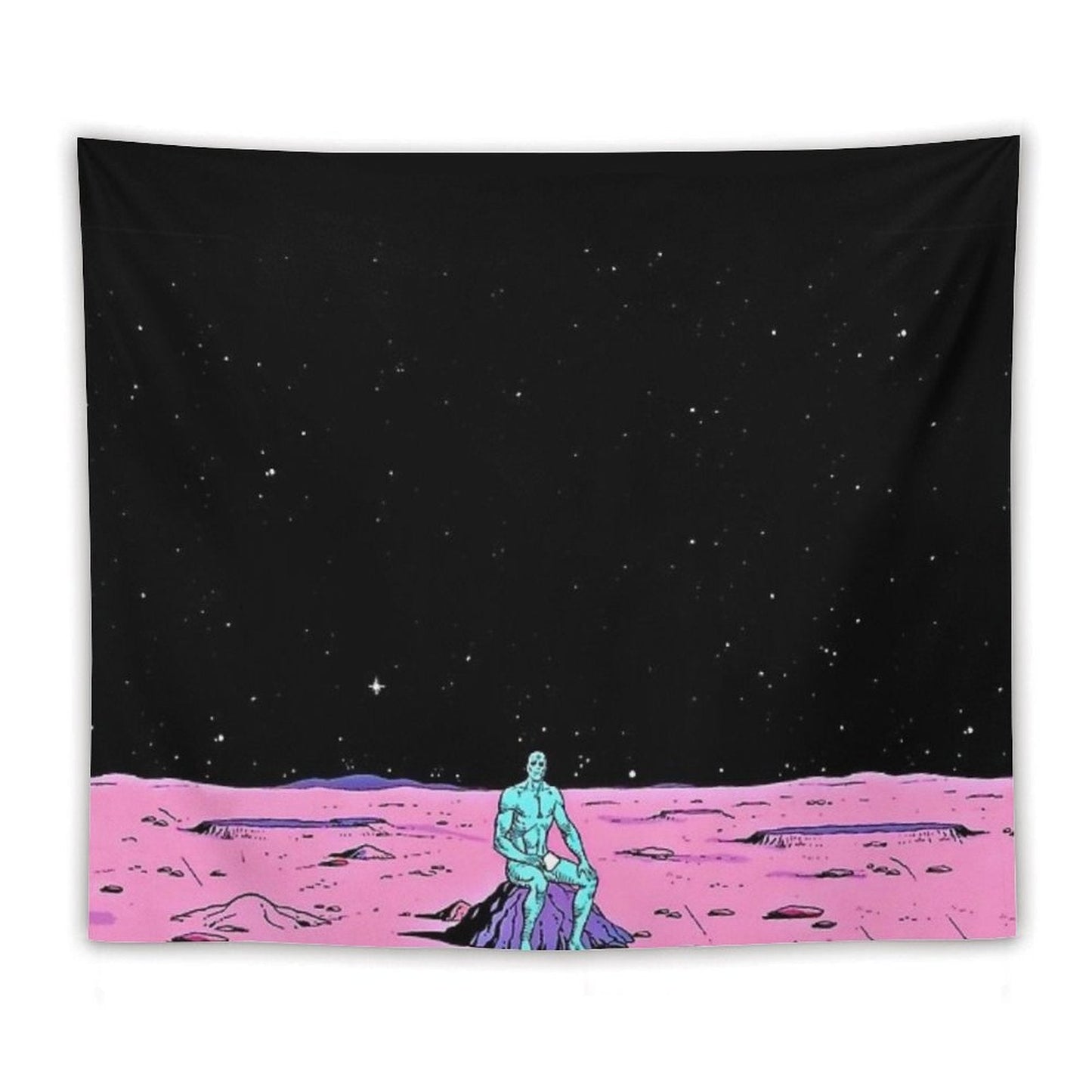 (Fixed) Dr. Manhattan Sitting on Mars (comic) Tapestry