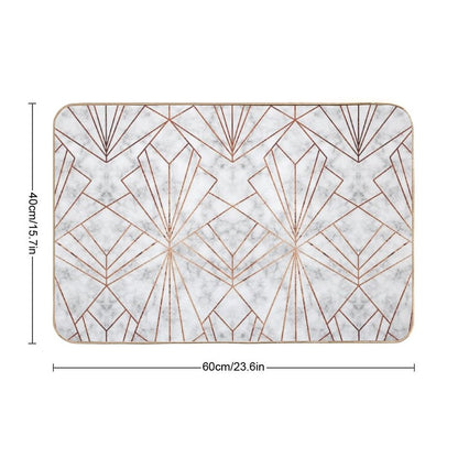Art Deco Marble & Copper - Large Scale Bath Mat