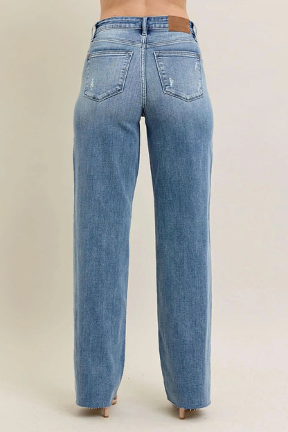 Judy Blue Full Size V - Front Baggy Jeans