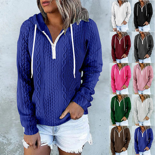 Women’s Twist Texture Zip-Up Hoodie