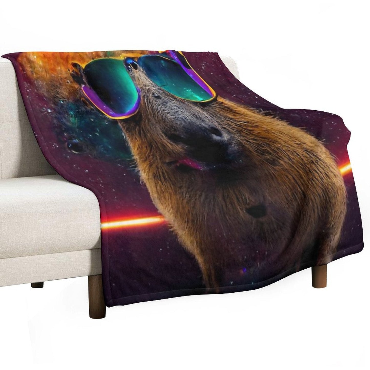 Ok I Pull Up Capybara With Sunglasses Throw Blanket