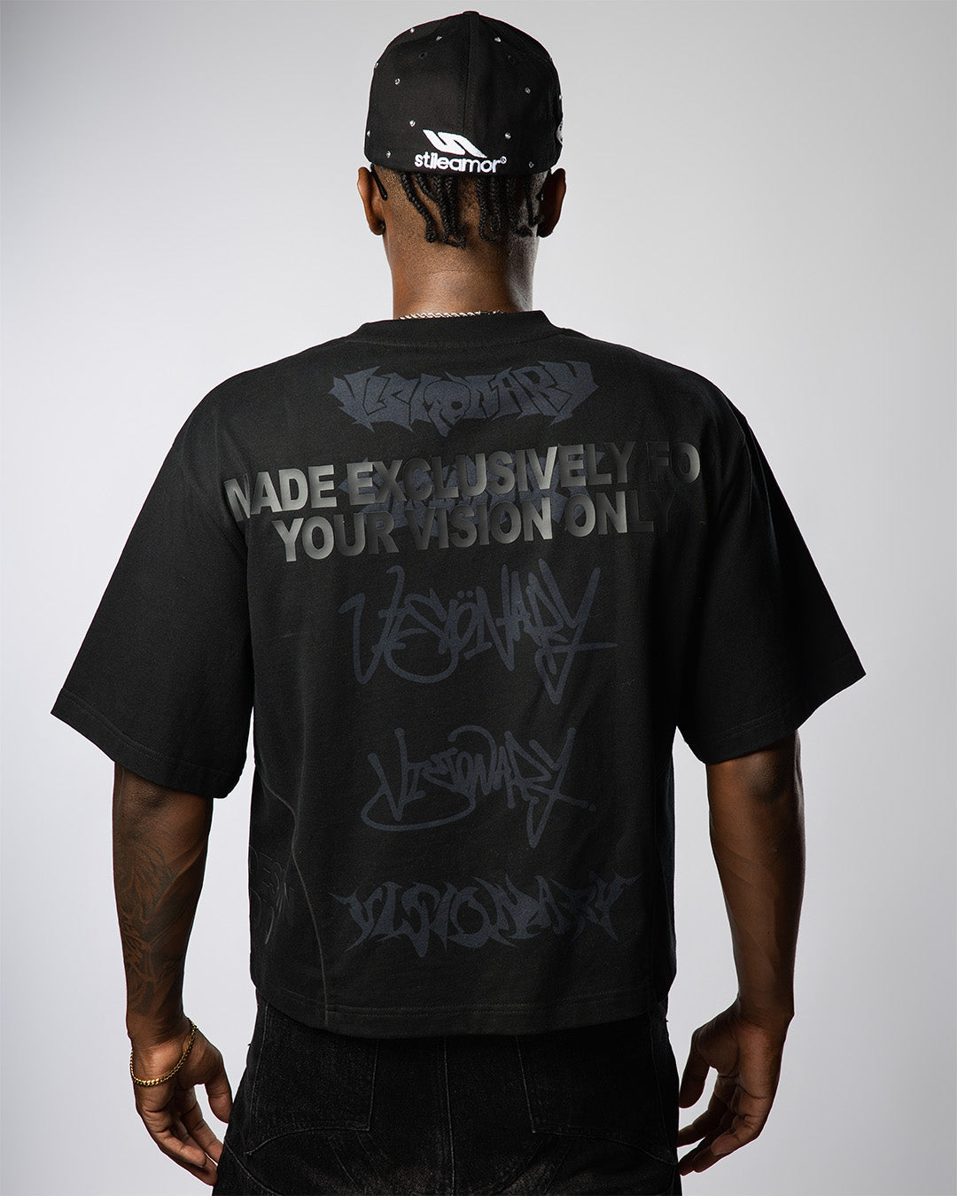 VISIONARY STATEMENT BOXY TEE ( BLACK )