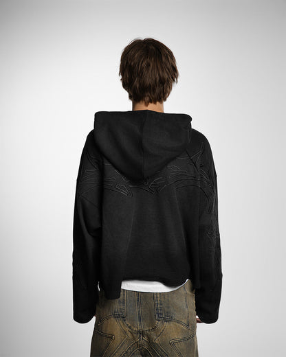 X-RAY THERMAL KNIT HOODIE V2 ( SHADOW BLACK )