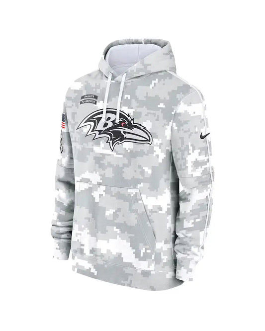 Baltimore Ravens Salute To Service Camo 2024 Hoodie