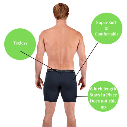 Men's 6" Inseam Bamboo Rayon Boxer Briefs - 4 Pack