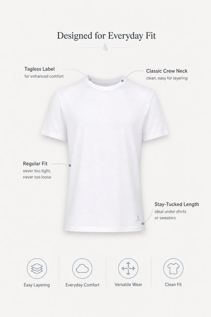 Men’s Bamboo Crew Neck Undershirts 3-Pack
