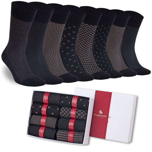 Men’s Bamboo Lightweight Dress & Trouser Socks - (8 Pack) 636