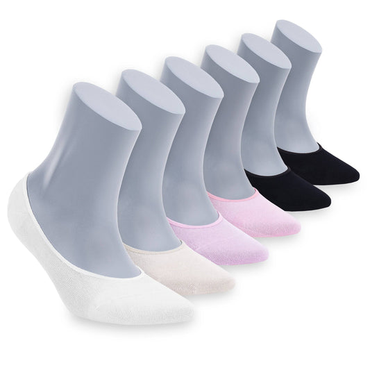 Women's Bamboo No Show Invisible Socks 6-Pack - 612