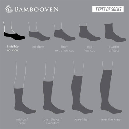 Women's Bamboo No Show Invisible Socks 6-Pack - 612