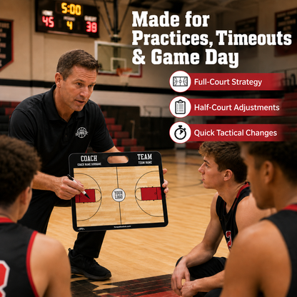 Custom High School Basketball Coaching Board 15.7 x 12.6 in (Magnetic)