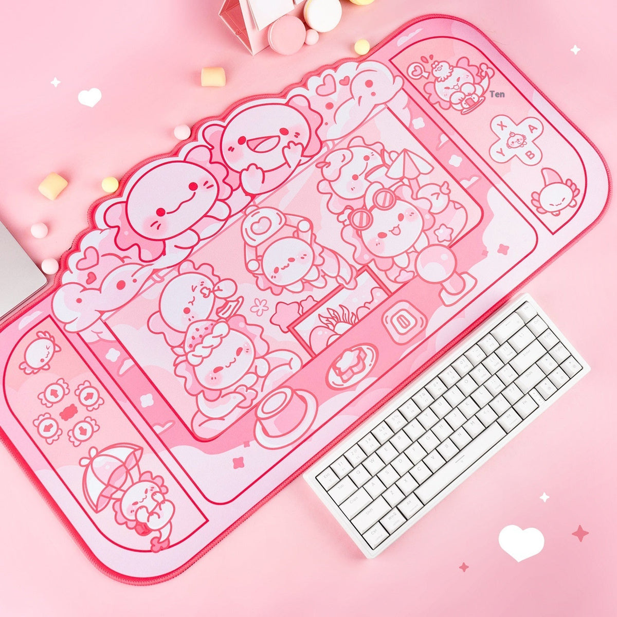 Gaming Axolotl Desk Pad