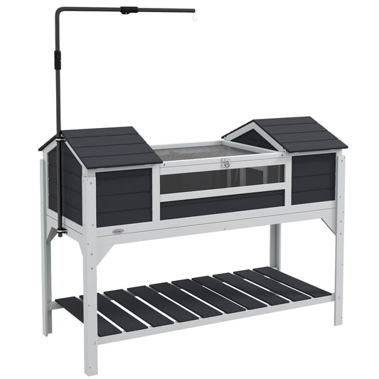Elevated Wooden Tortoise House and/or Temporary Outdoor Lounge (with Lamp Stand)