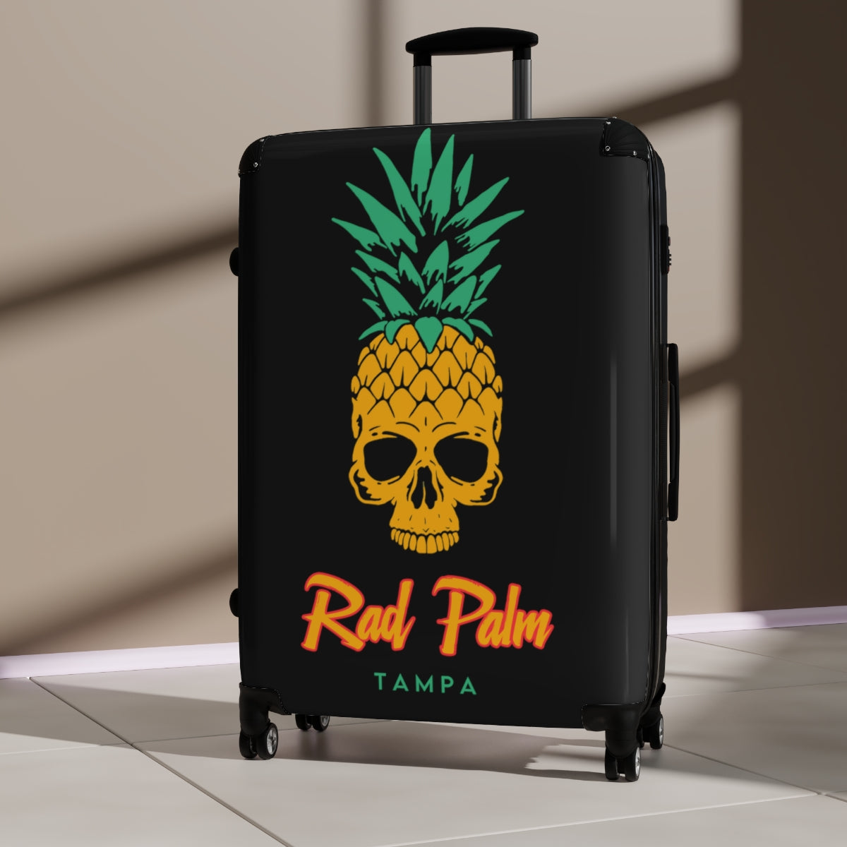 Rad Palm Pineapple Skull Travel Roller Bag