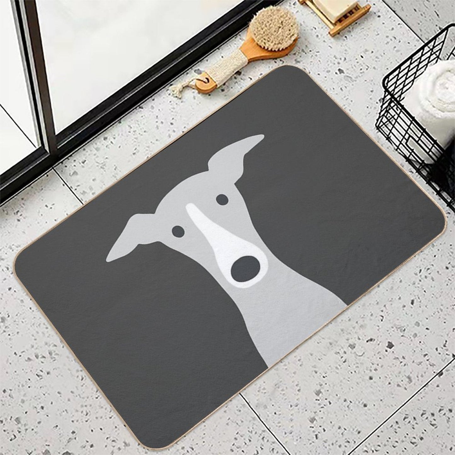 Greyhound  Italian Greyhound  Cute Whippet Dog Bath Mat
