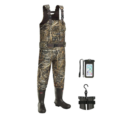 TIDEWE Chest Waders with Boot Hanger Hunting Waders for Men Next Camo Evo with 600G Insulation Waterproof Cleated Neoprene Bootfoot Wader Insulated Hunting & Fishing Waders (Size 9)