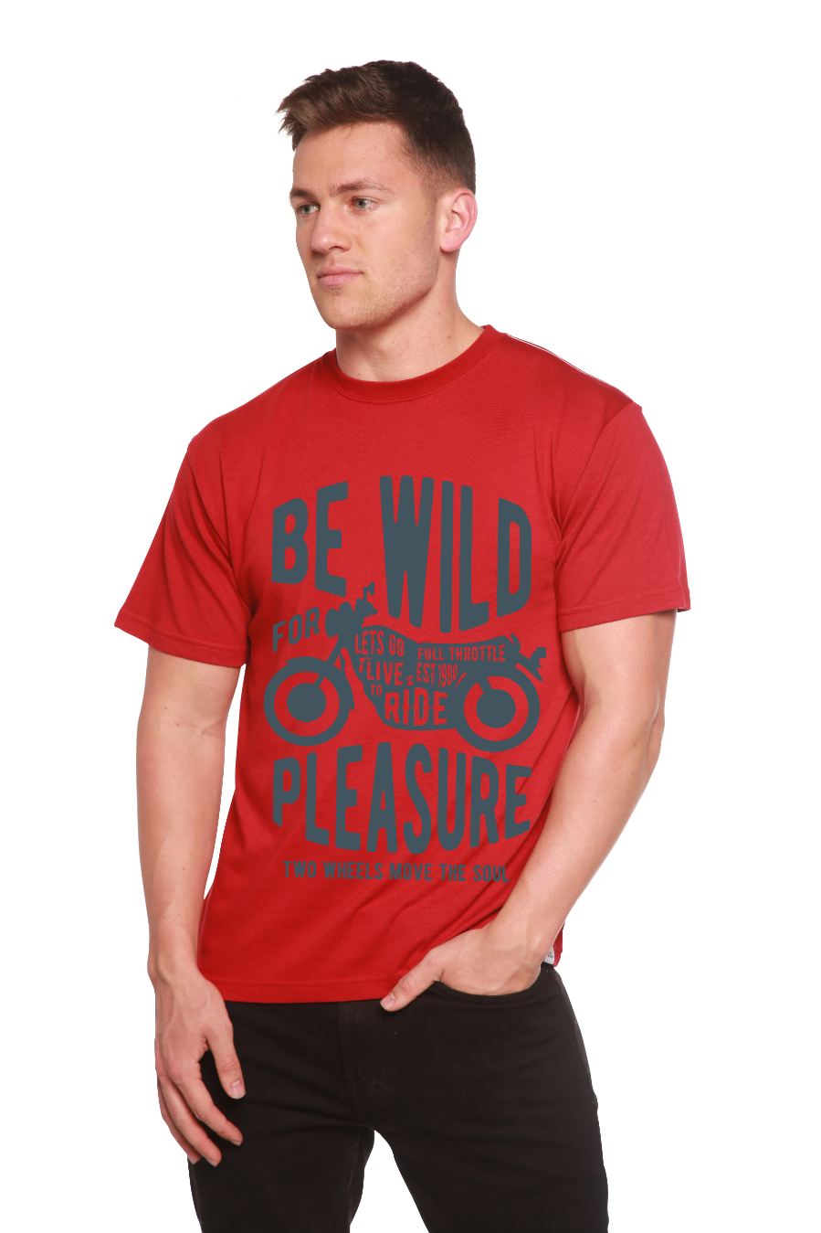 Be Wild Men's Bamboo Viscose/Organic Cotton Short Sleeve Graphic T-Shirt