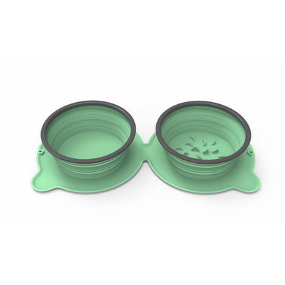 Foldable Silicone Double Food Bowls