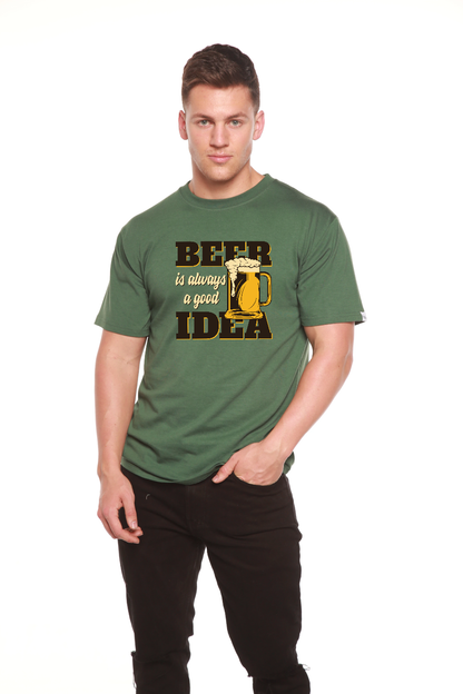 Beer Idea Men's Bamboo Viscose/Organic Cotton Short Sleeve Graphic T-Shirt