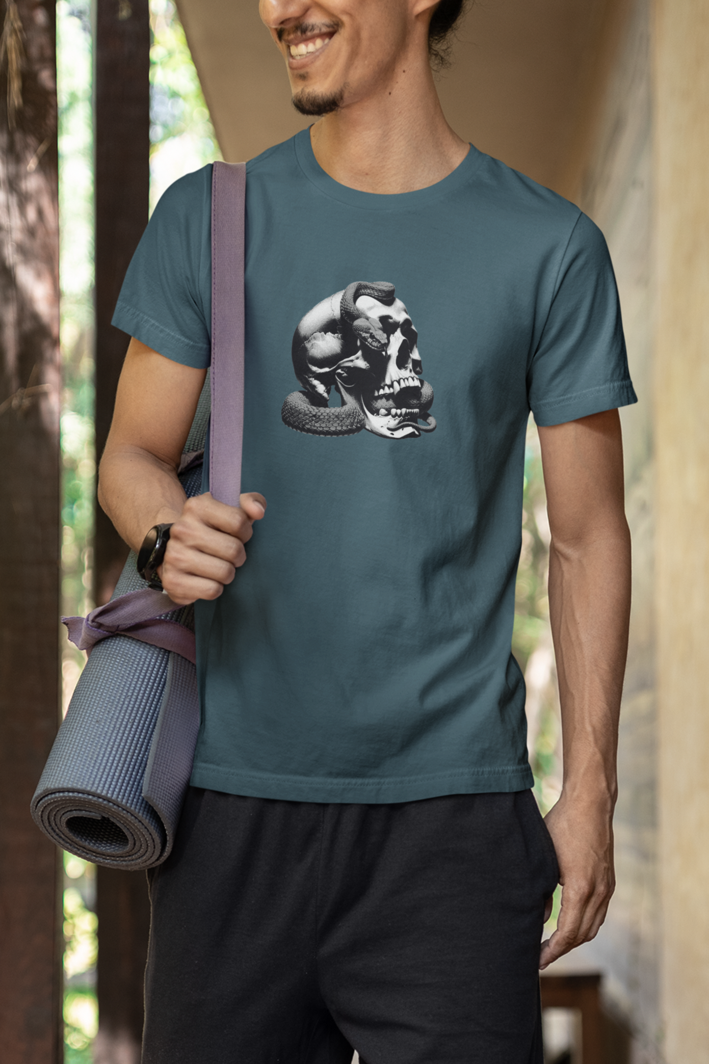 Edgy Snake Skull Graphic Tee