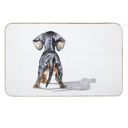 Dachshund Dog Pupy Back Bath Mat