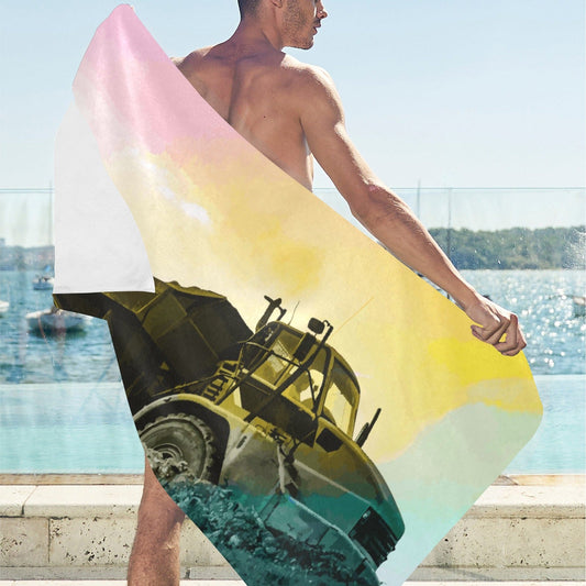 Dump Truck Beach Towel - 30"x 60" (Made in USA)