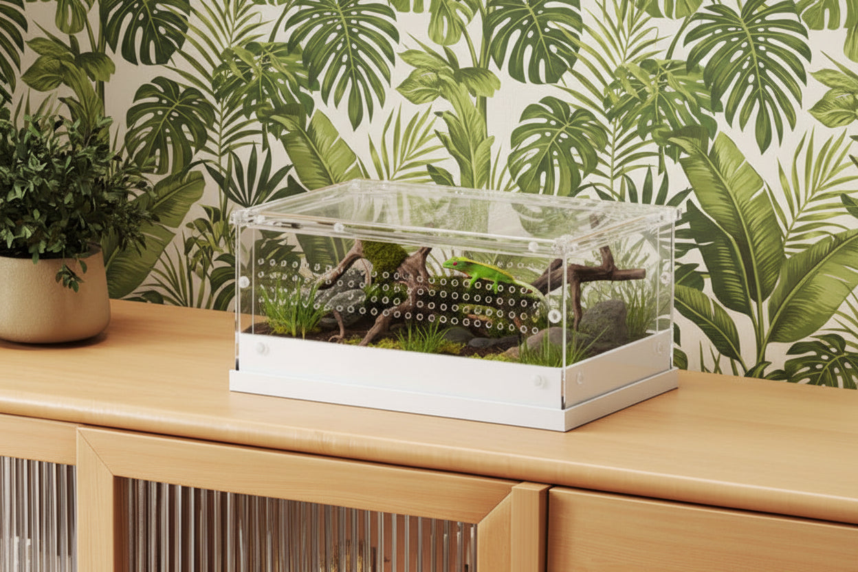 PawHut Transparent Acrylic Reptile Terrarium