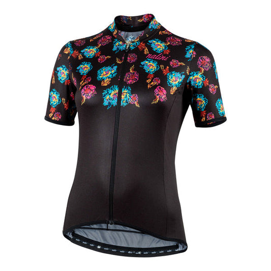 Nalini Turin 2006 Women's Cycling Jersey - Black with Flowers XS, S, M, XL