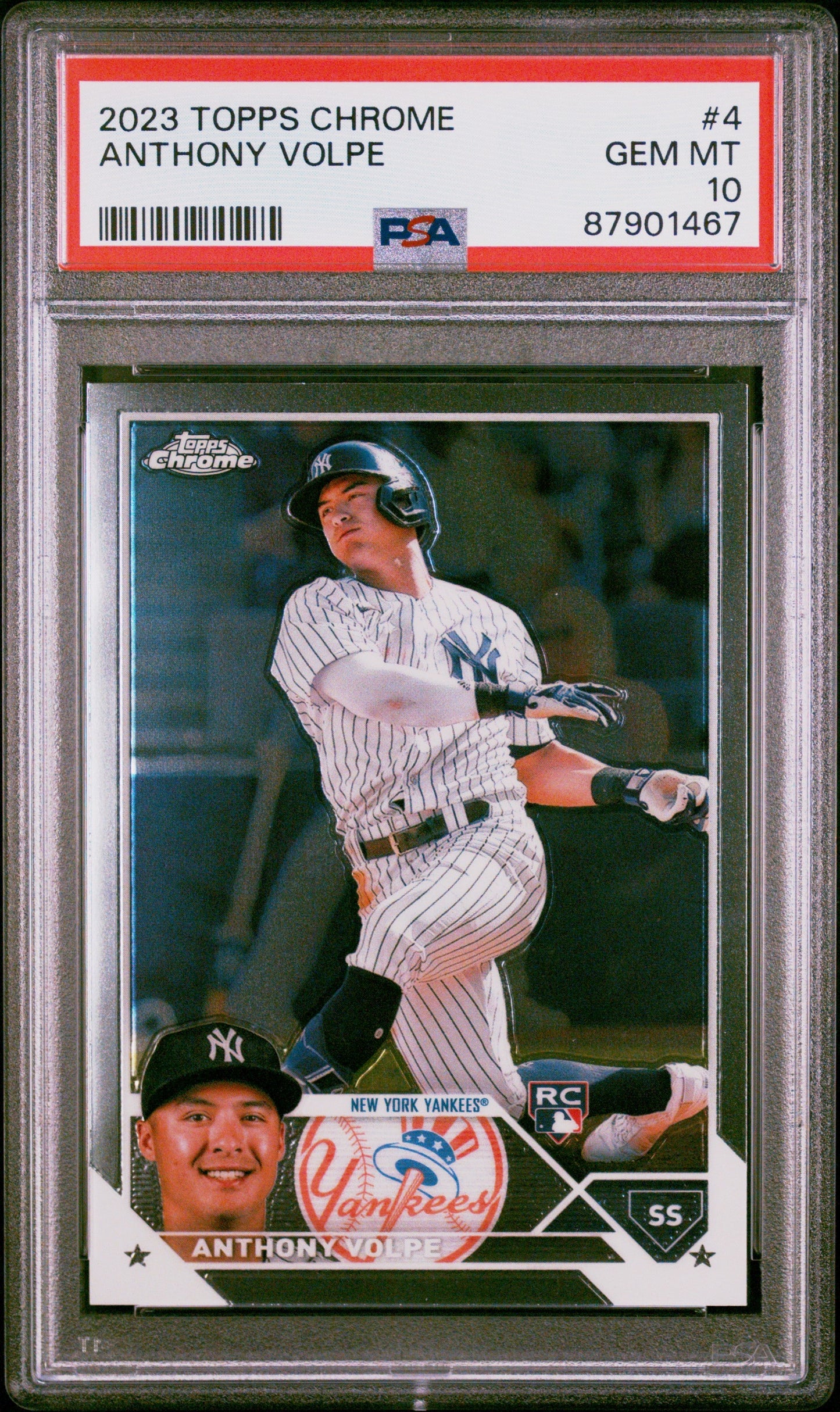 Graded 2023 Topps Chrome Anthony Volpe #4 Rookie RC Baseball Card PSA 10 Gem Mint