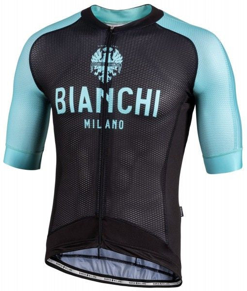 Bianchi Milano VALCONCA1 AERO Men's Black Turquoise Jersey