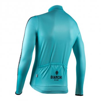 Bianchi VALFURVA Men's Cycling Long Sleeve Thermal Jersey (Celeste) L, 2XL, 3XL, 4XL