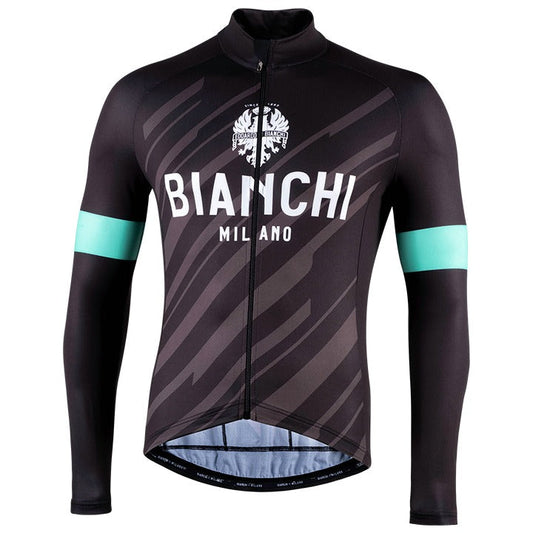 Bianchi Bianzone Men's Long Sleeve Cycling Jersey (Black) S, M, L, XL, 2XL, 3XL, 4XL