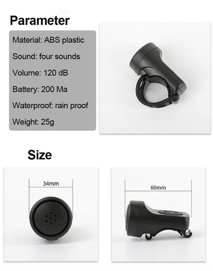 Bicycle Charging Horn Super Loud Bells Mountain Bike Electric Bells USB Charge Bells Bicycle Riding Equipment Accessories Electric Bike Horn USB Rechargeable Bicycle Bell Invisible Cycling Alarm Loud Horn Alert Ring For Mountain