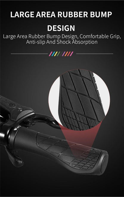 Bicycle Handlebar Grips Cycling Bicycle Accessories Non-Slip Bicycle Handlebar Grips Bike Handle Ergonomic Shockproof Bicycle Handle Grip With Adjustable Aluminum Lock For Mountain Bike