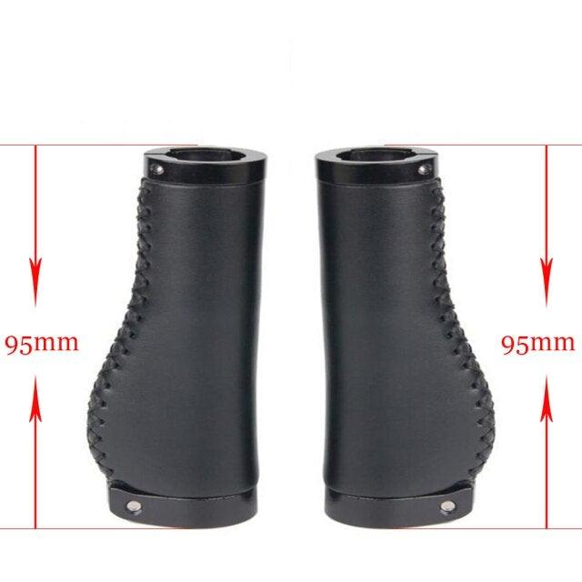 Bicycle Locking Grip Wear-Resistant Leather Non-Slip Grip Cover Mountain Bike Handlebar Lock-on Bike Handlebar Grips Locking Non-Slip-PU Bicycle Handle Grip Widen Holding Surface For Cycling Mountain And Bicycles Accessories