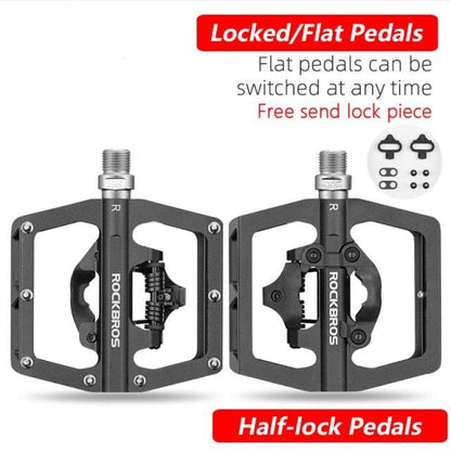 Bicycle Pedal Non-Slip  Bike Pedals Aluminum Alloy Flat Platform Applicable Waterproof Cycling Accessories Bike Pedals Road Bicycle Pedals Cleats Set Clipless Pedals Compatible With Road Bikes