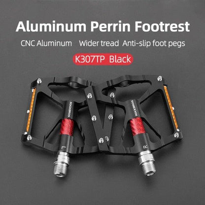 Bicycle Pedals Aluminum Alloy Ultralight Non-Slip Rainproof Reflective Bearing Road Bike Pedal Cycling Accessories Mountain Bike Pedals Ultra Strong Aluminum Alloy Flat Pedals Cycling Sealed Bearings Light Weight And Large Platform