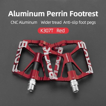 Bicycle Pedals Aluminum Alloy Ultralight Non-Slip Rainproof Reflective Bearing Road Bike Pedal Cycling Accessories Mountain Bike Pedals Ultra Strong Aluminum Alloy Flat Pedals Cycling Sealed Bearings Light Weight And Large Platform