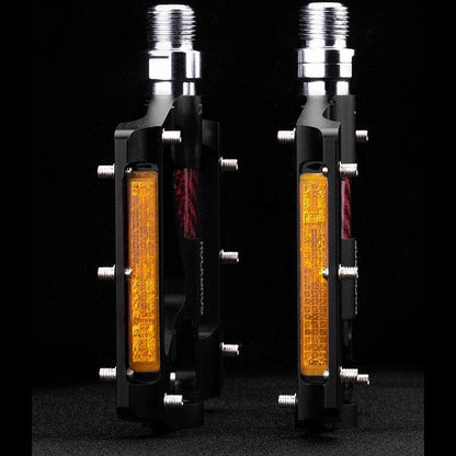 Bicycle Pedals Aluminum Alloy Ultralight Non-Slip Rainproof Reflective Bearing Road Bike Pedal Cycling Accessories Mountain Bike Pedals Ultra Strong Aluminum Alloy Flat Pedals Cycling Sealed Bearings Light Weight And Large Platform