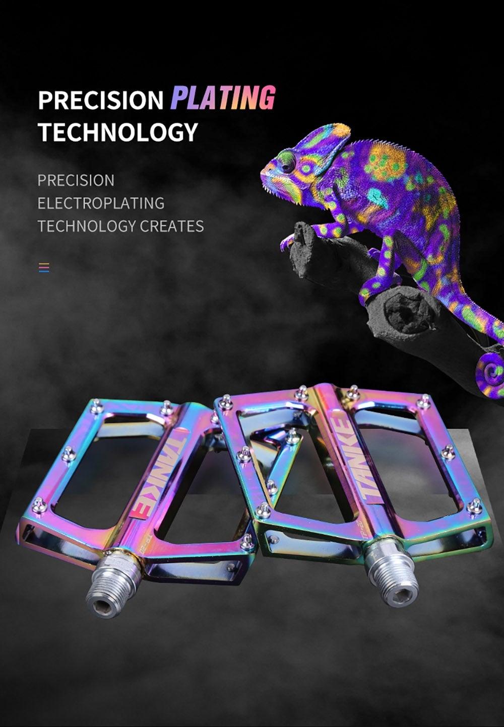 Bicycle pedals Ultralight Aluminum Alloy Colorful Hollow Anti-Skid Bearing Mountain Bike Foot pedal Pedals Aluminum Road Bike Pedals Sealed Bearing Bicycle Lightweight Platform Flat Pedals For Road Bikes