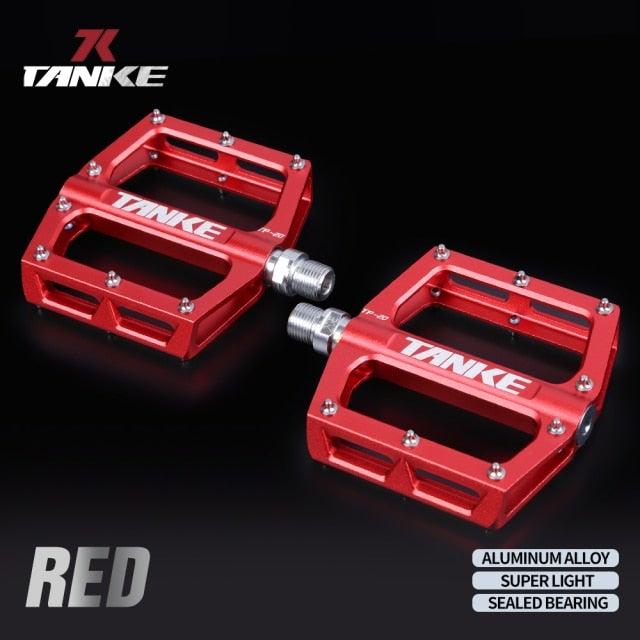 Bicycle pedals Ultralight Aluminum Alloy Colorful Hollow Anti-Skid Bearing Mountain Bike Foot pedal Pedals Aluminum Road Bike Pedals Sealed Bearing Bicycle Lightweight Platform Flat Pedals For Road Bikes