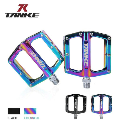 Bicycle pedals Ultralight Aluminum Alloy Colorful Hollow Anti-Skid Bearing Mountain Bike Foot pedal Pedals Aluminum Road Bike Pedals Sealed Bearing Bicycle Lightweight Platform Flat Pedals For Road Bikes