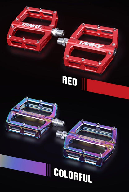 Bicycle pedals Ultralight Aluminum Alloy Colorful Hollow Anti-Skid Bearing Mountain Bike Foot pedal Pedals Aluminum Road Bike Pedals Sealed Bearing Bicycle Lightweight Platform Flat Pedals For Road Bikes