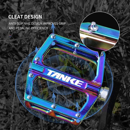 Bicycle pedals Ultralight Aluminum Alloy Colorful Hollow Anti-Skid Bearing Mountain Bike Foot pedal Pedals Aluminum Road Bike Pedals Sealed Bearing Bicycle Lightweight Platform Flat Pedals For Road Bikes