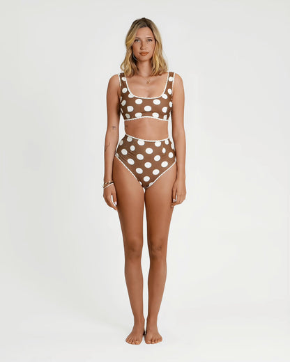 Polka Dot Bikini (Brown)