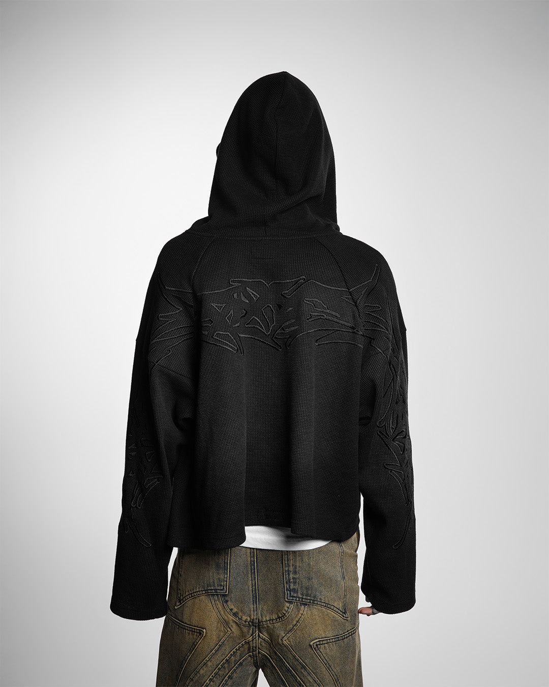 X-RAY THERMAL KNIT HOODIE V2 ( SHADOW BLACK )