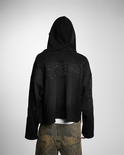 X-RAY THERMAL KNIT HOODIE V2 ( SHADOW BLACK )