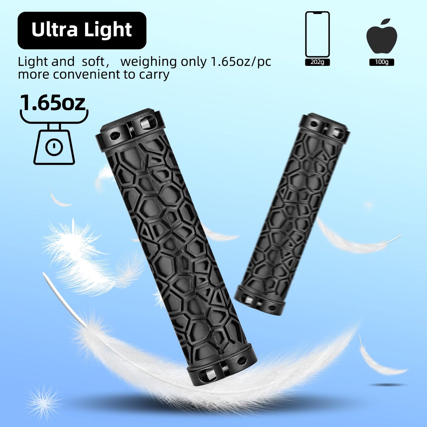 ROCKBROS Bike Handlebar Grips Double Lock-on Non-Slip Grips for MTB, BMX 22.2mm