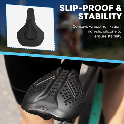 ROCKBROS Extra Soft Silicone Bike Seat Cushion – Anti-Slip, Breathable Cover
