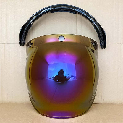 Retro Bubble Shield Visor – Three-Buckle Design