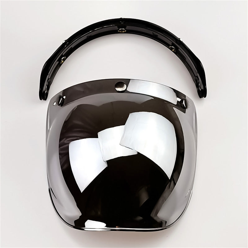 Retro Bubble Shield Visor – Three-Buckle Design